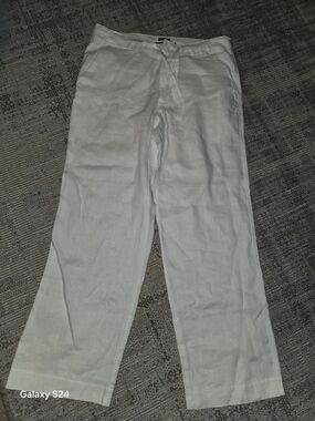 Island Company White Linen Beachcomber Pant Pants Sz M